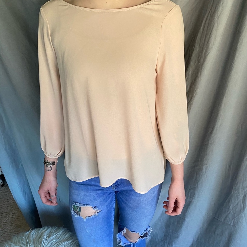 Blush top with bow